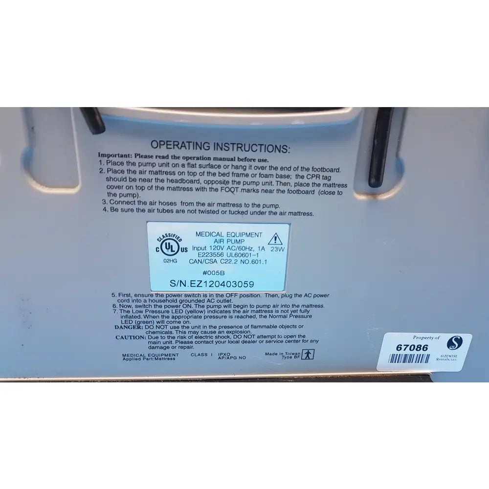Lot of 2 Sizewise SW-AMP Dynamic Alternating Mattress Pumps - Dynamic Alternating Mattress Pump