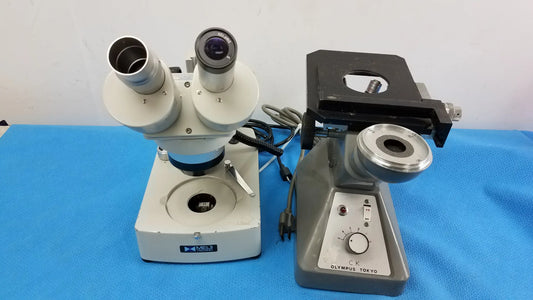 N/A Lot of 2 Stereo Microscope With CK Inverted Binocular Microscope Microscopes, as-is (for parts) product photo 1