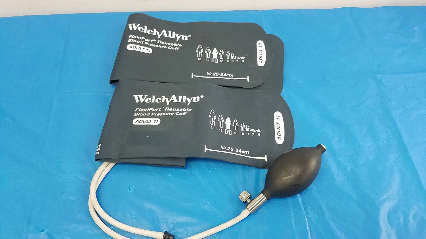 Welch Allyn Lot of - 2 Welch Allyn Flexiport Reuseable Blood Pressure Cuff Adult 11 FlexiPort Reusable Blood Pressure Cuff, second-hand product photo 1