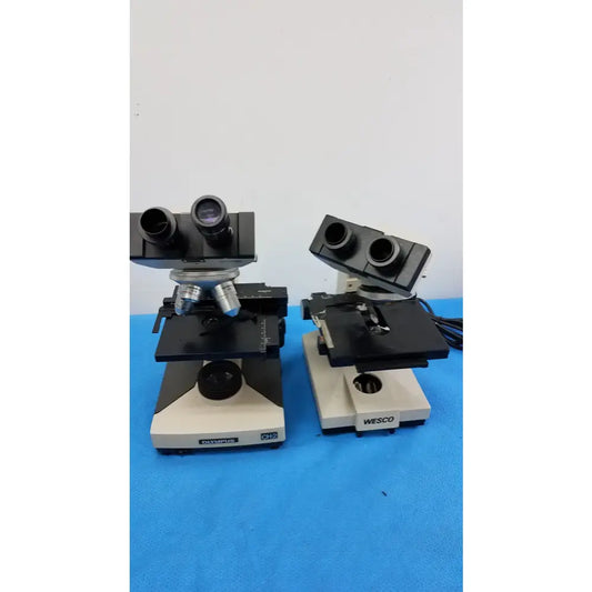 Wesco / Olympus Lot of 2 Wesco and Olymus CH-2 Laboratory Microscopes Laboratory Microscopes, as-is (for parts) product photo 1