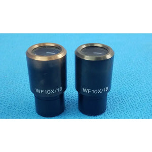 مجموعة - 2 عدسة عينية مجهرية واسعة المجال WF10X/18