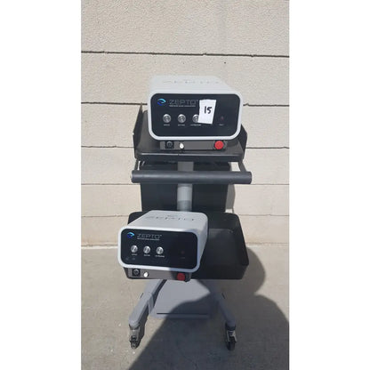 Lot of 2 Zepto Precision Pulse Capsulotomy Power Consoles With Rolling Cart - Precision Pulse Capsulotomy Power Console