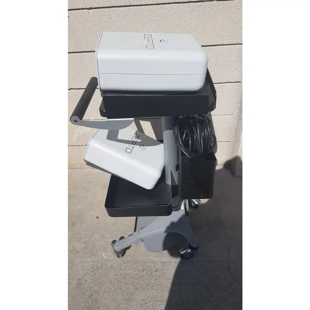 Lot of 2 Zepto Precision Pulse Capsulotomy Power Consoles With Rolling Cart - Precision Pulse Capsulotomy Power Console
