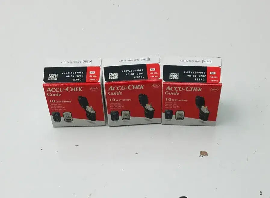 ACCU-CHEK Lot of 3 Accu-Check Guide 10 Teste Strips Exp 2025-10-04 Glucose Test Strips, second-hand product photo 1