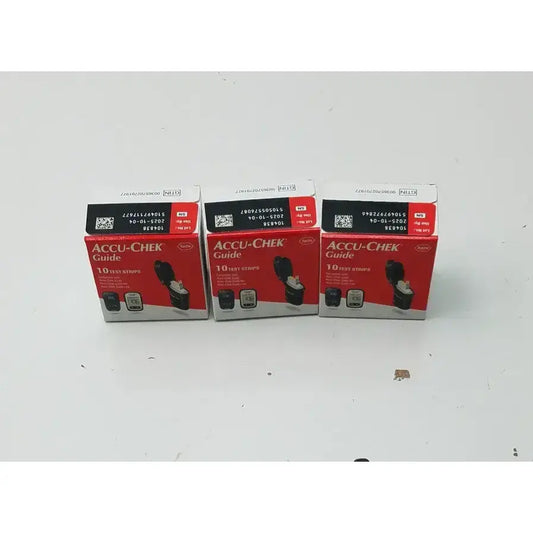 ACCU-CHEK Lot of 3 Accu-Check Guide 10 Teste Strips Exp 2025-10-04 Glucose Test Strips, new product photo 1