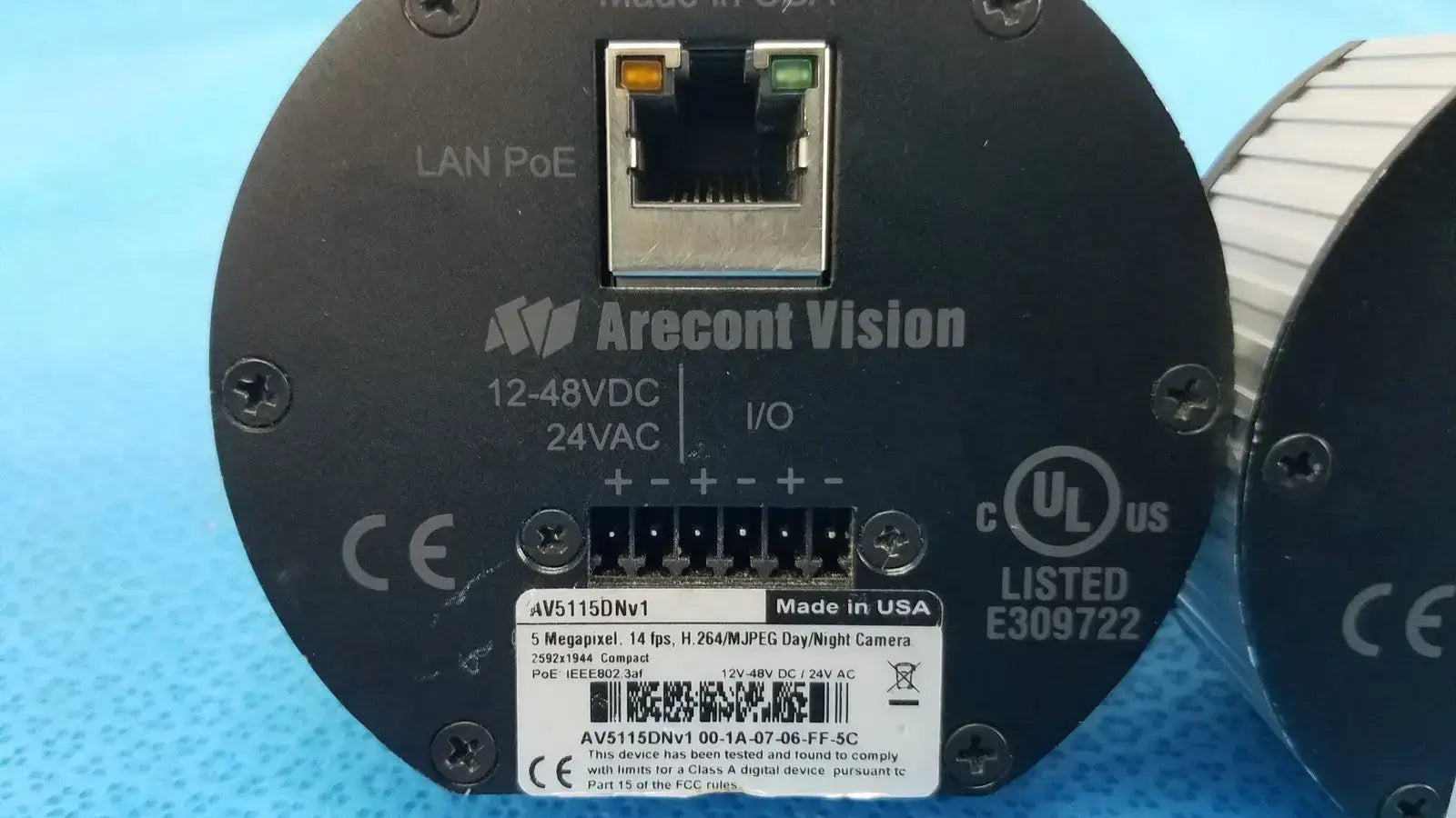 Arecont Vision Lot of 3 - Arecont Vision AV5115DN 5MP Compact H.264 Day/Night IP PoE Cameras IP Surveillance Camera, second-hand product photo 3