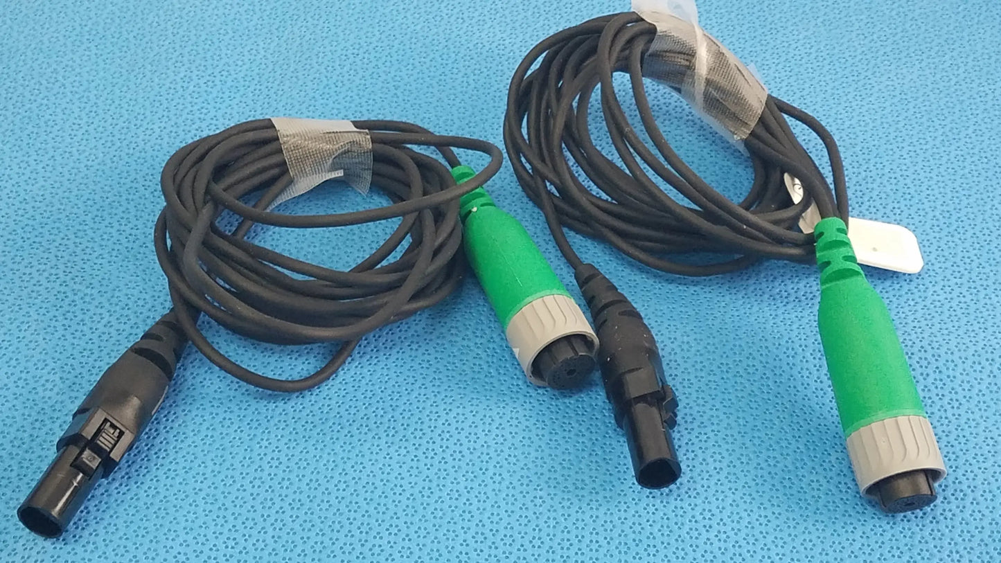 Lot of 3 d-ens-l r hod cbl ensite x ep system connector cables with green and gray connectors for reuse medical equipment