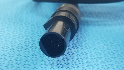 Black plastic hexagonal Ensite X EP system connector cable with octagonal pinholes for reuse medical equipment
