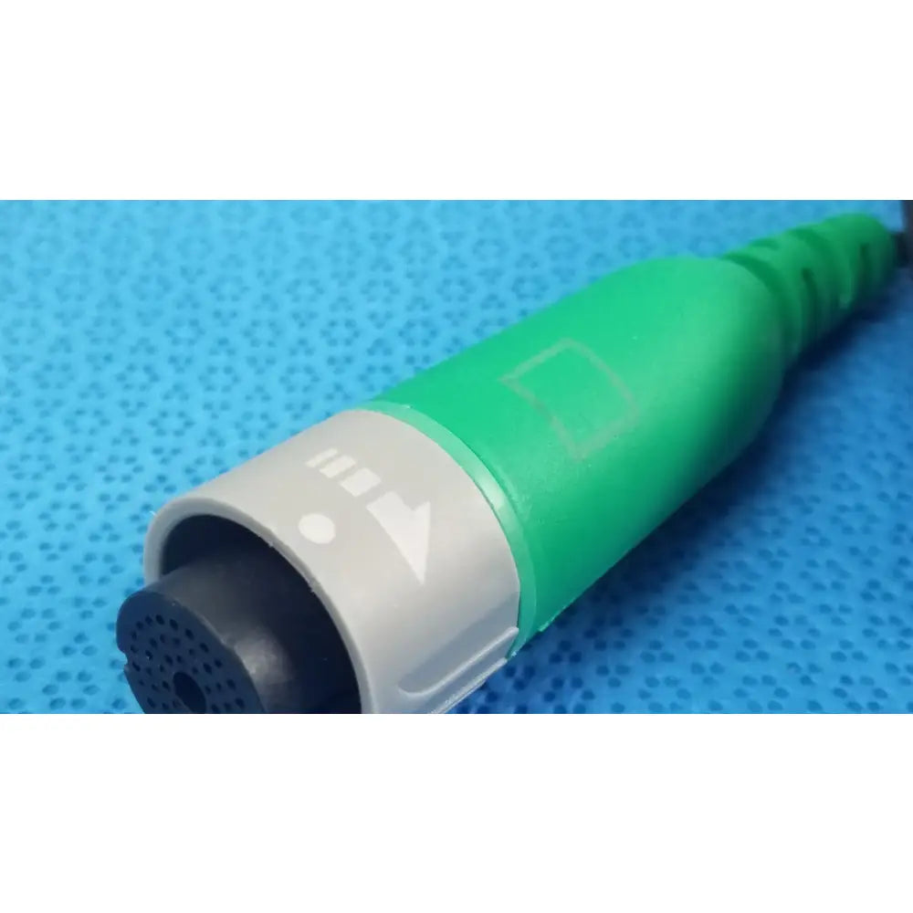 Green and gray D-ENS-L/R-HOD-CBL Ensite X EP system connector cable with black perforated end cap for medical equipment reuse