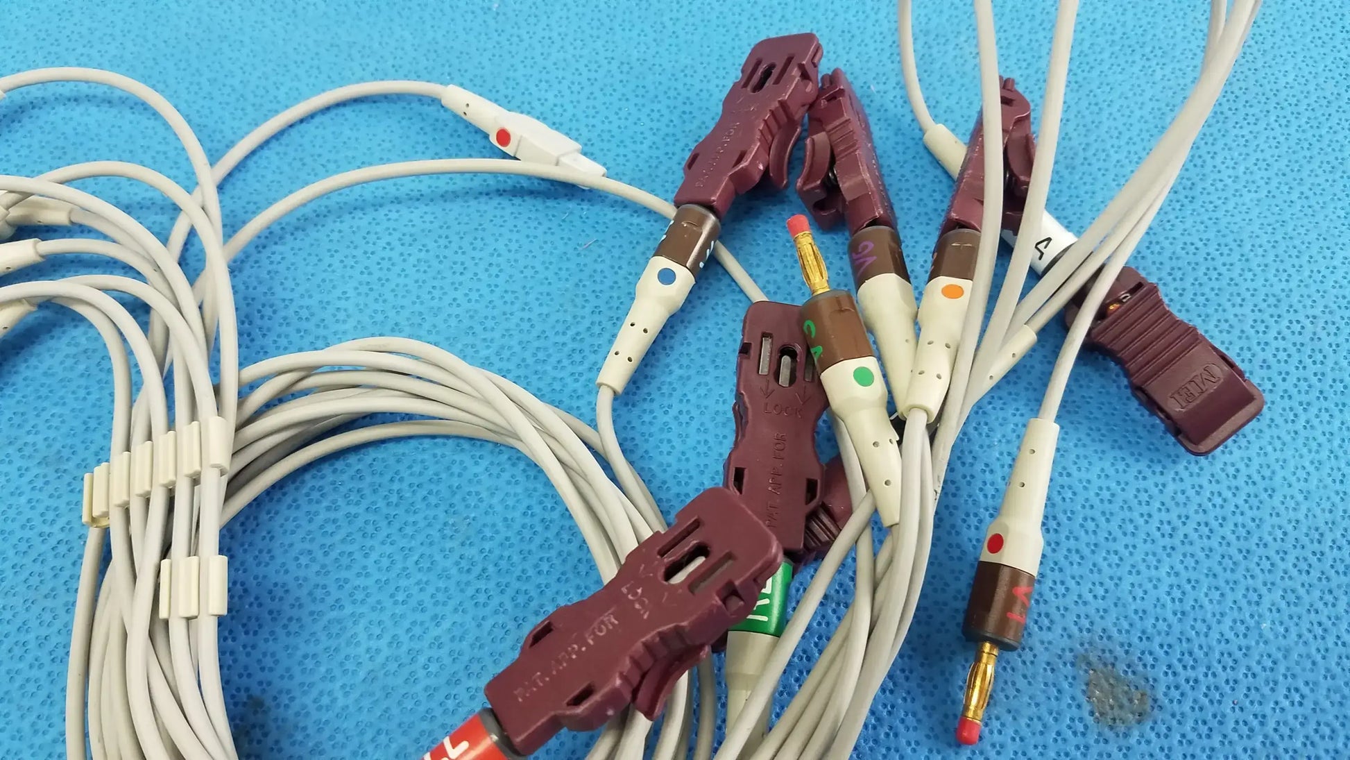 Reuse Medical Equipment Lot of - 3 Electrocardiogram Patient Cables ECG Patient Cable, second-hand product photo 11