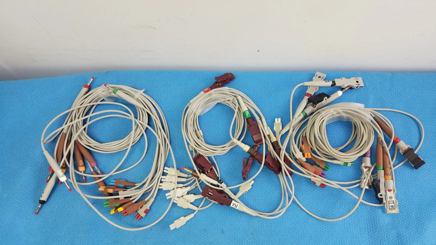 Reuse Medical Equipment Lot of - 3 Electrocardiogram Patient Cables ECG Patient Cable, second-hand product photo 1