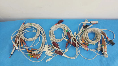 Reuse Medical Equipment Lot of - 3 Electrocardiogram Patient Cables ECG Patient Cable, second-hand product photo 1