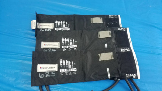 Henry Schein Lot of - 3 Henry Schein Adult Blood Pressure Cuffs Small 10 Blood Pressure Cuff, second-hand product photo 1