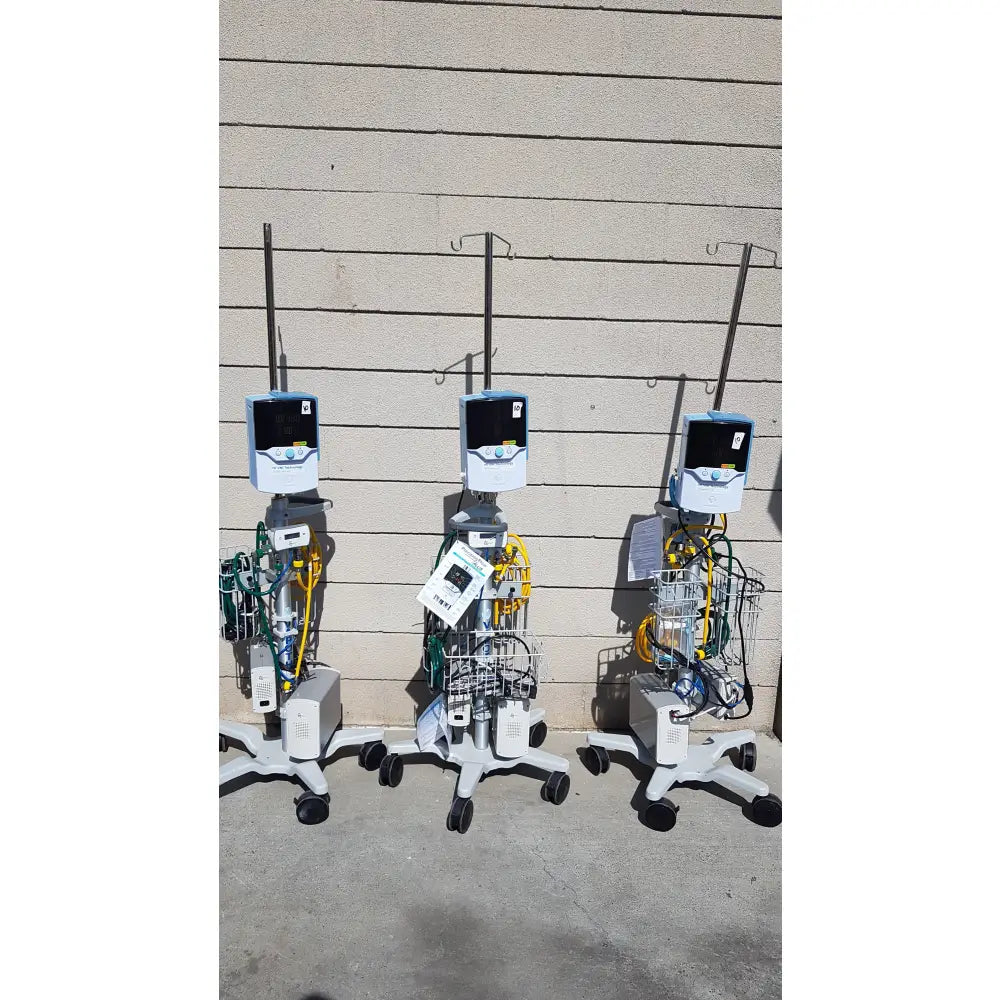 Lot of 3 Hi-VNI Technology Precision Flow Plus Respiratory Therapy Units With Stands - Respiratory Therapy Unit