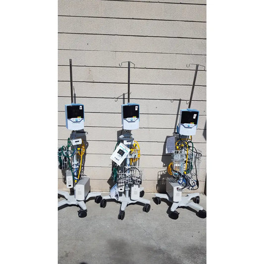 Lot of 3 Hi-VNI Technology Precision Flow Plus Respiratory Therapy Units With Stands - Respiratory Therapy Unit
