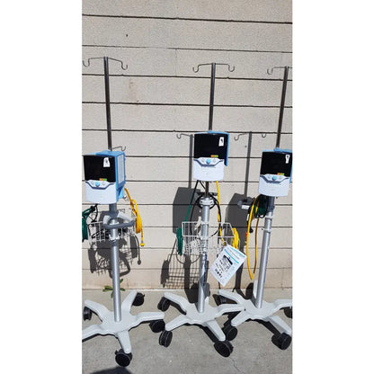 Lot of 3 Hi-VNI Technology Precision Flow Plus Respiratory Therapy Units With Stands - Respiratory Therapy Unit