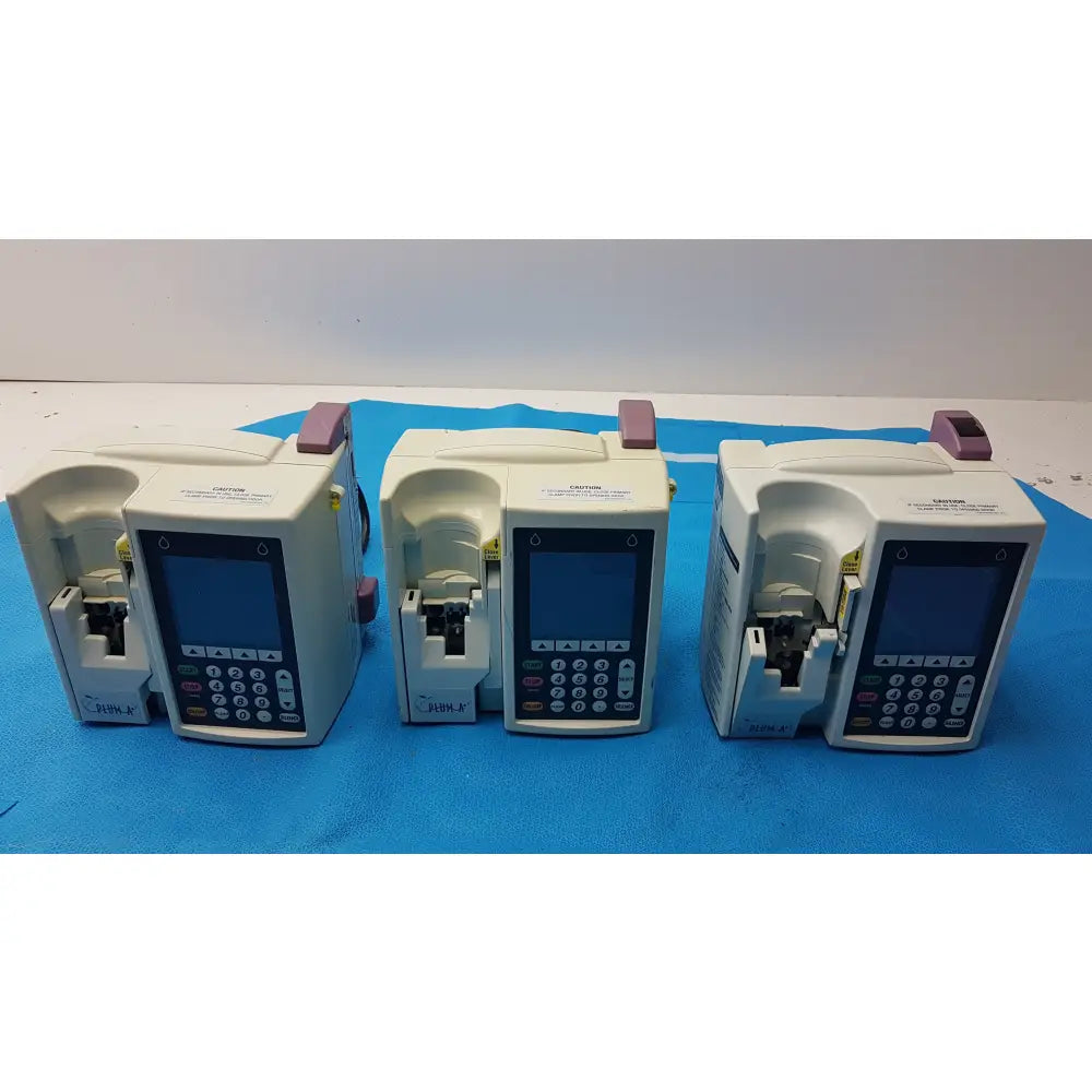Lot of 3 Hospira DWL-AG132 Plum A+ Infusion pumps - Volumetric Single-Channel Dual-Line Infusion Pump