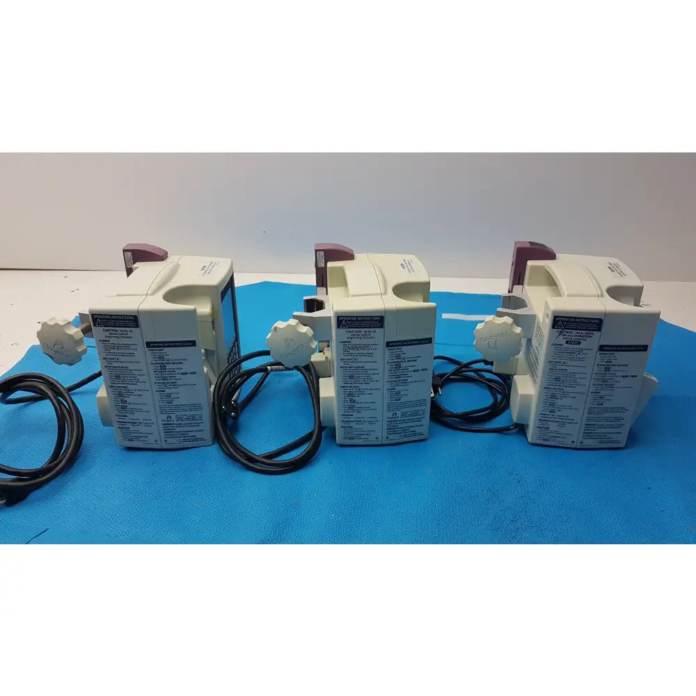 Lot of 3 Hospira DWL-AG132 Plum A+ Infusion pumps - Volumetric Single-Channel Dual-Line Infusion Pump