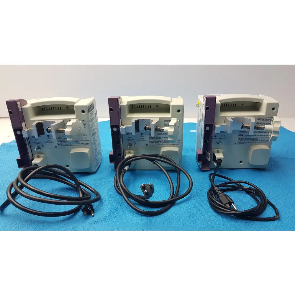 Lot of 3 Hospira DWL-AG132 Plum A+ Infusion pumps - Volumetric Single-Channel Dual-Line Infusion Pump