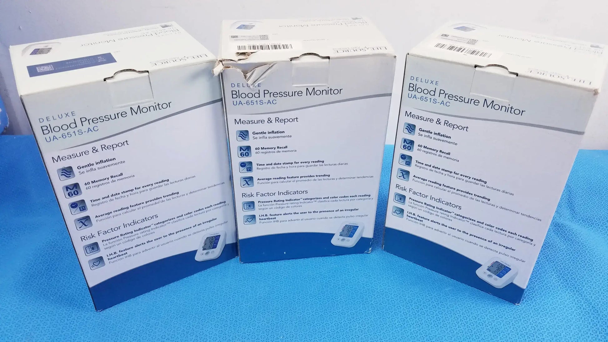Life Source Lot of - 3 Life Source UA-651S-AC Blood Pressure Monitor With Cuff Blood Pressure Monitor, second-hand product photo 4