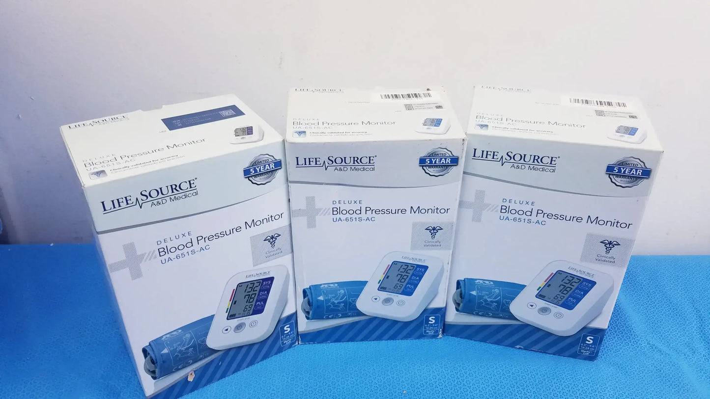Life Source Lot of - 3 Life Source UA-651S-AC Blood Pressure Monitor With Cuff Blood Pressure Monitor, second-hand product photo 1