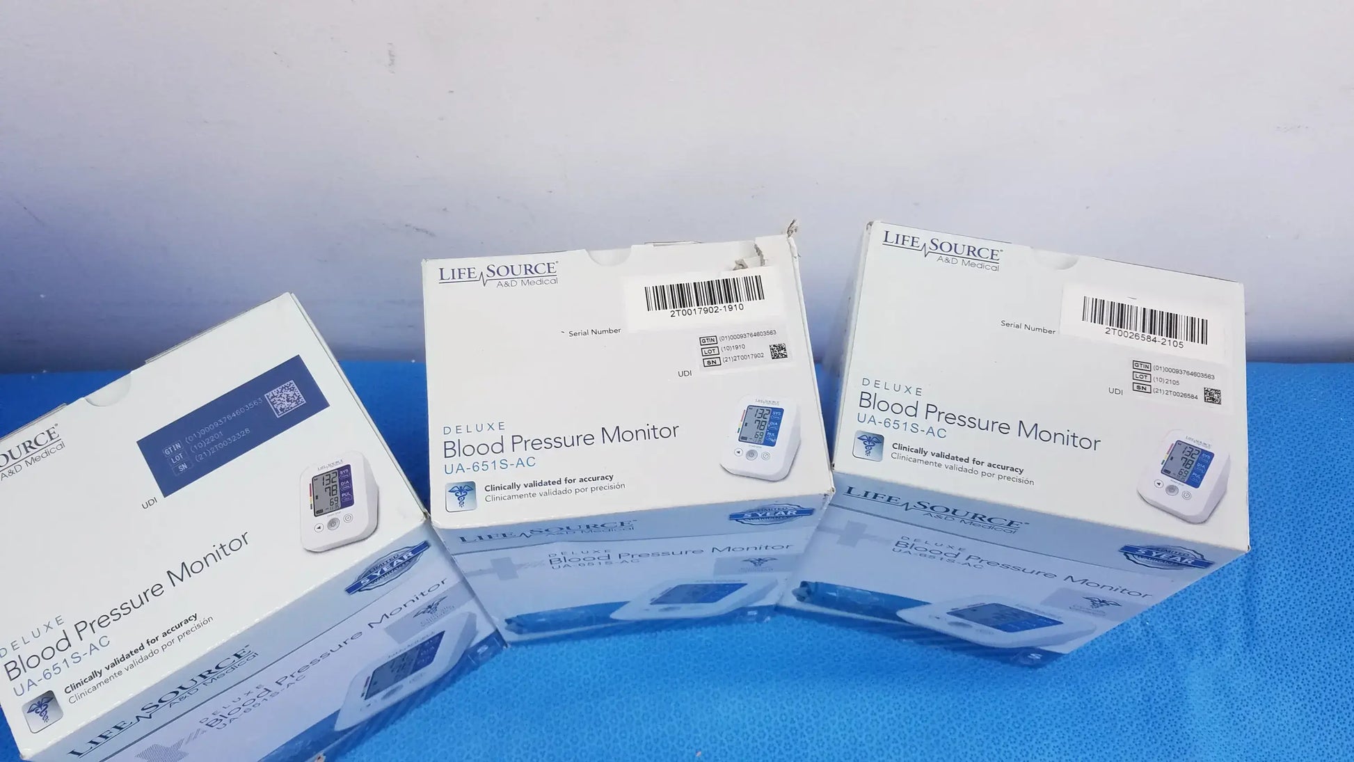 Life Source Lot of - 3 Life Source UA-651S-AC Blood Pressure Monitor With Cuff Blood Pressure Monitor, second-hand product photo 2