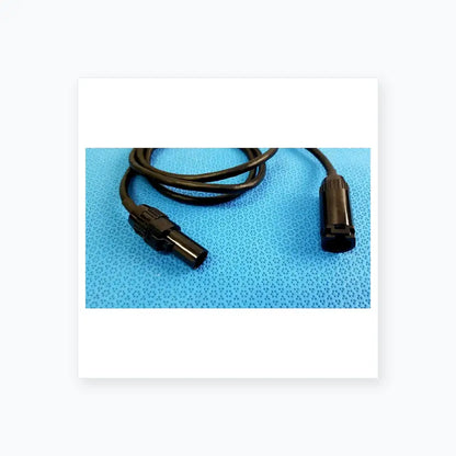 Lot of 3 black coiled mc4 solar connector extension cables with robust ribbed plastic connectors for photovoltaic use