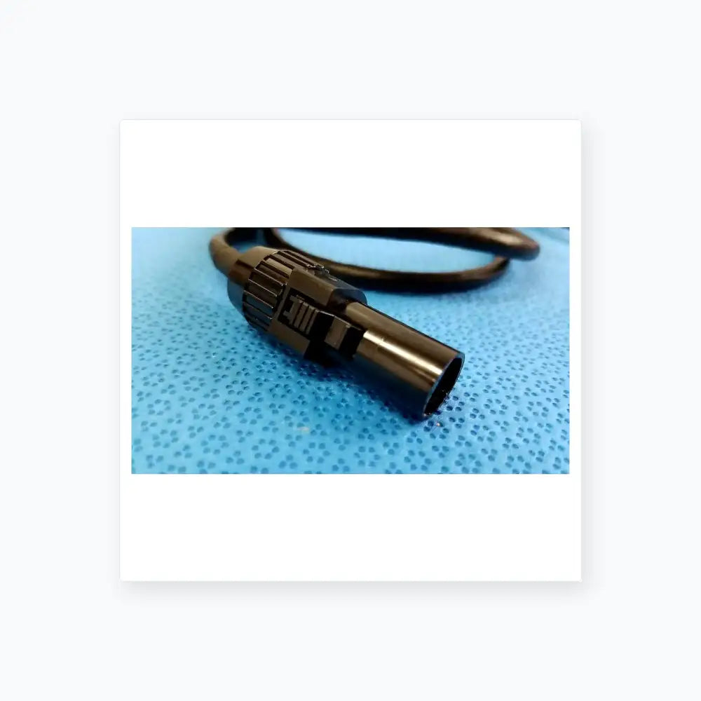 Black mc4 solar connector extension cable with ribbed textured grip and metallic finish for reuse medical equipment