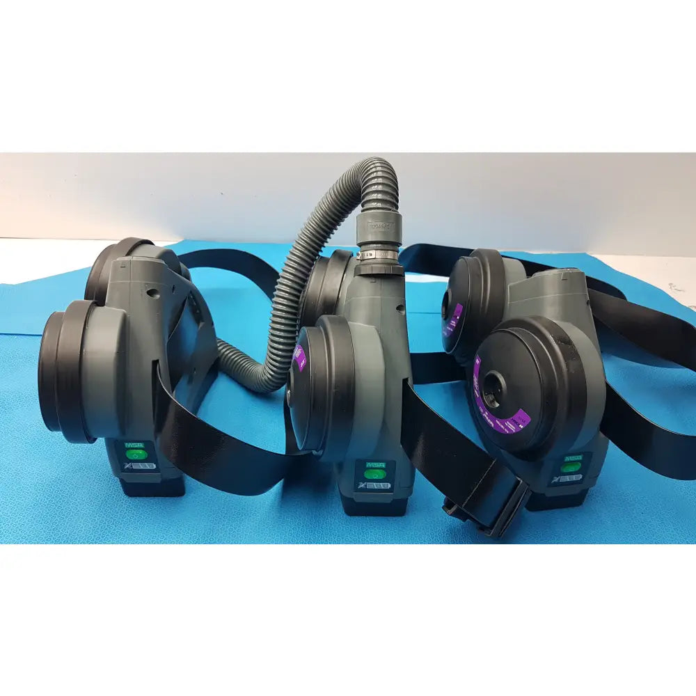 Lot of 3 MSA OptimAir TL PAPR Powered Air Purifying Respirator Blowers Hoses - Powered Air Purifying Respirator