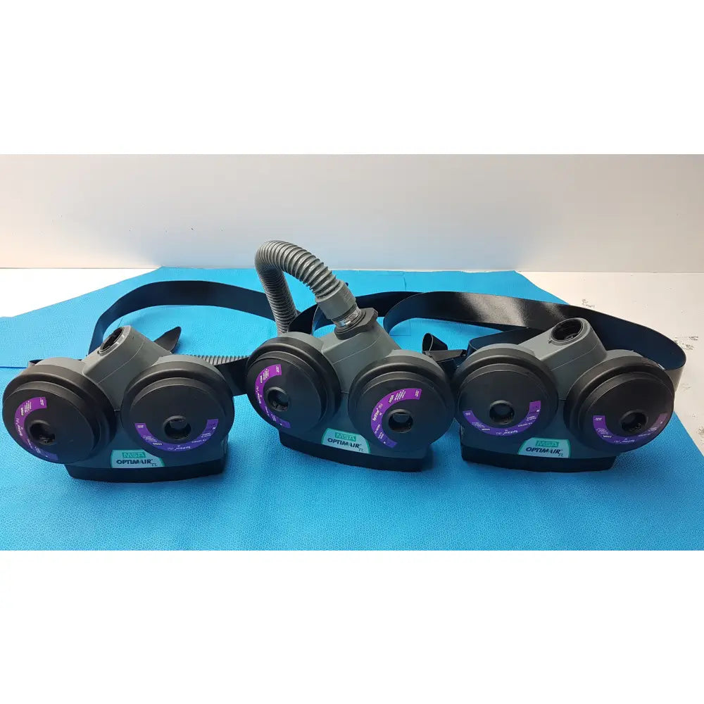 Lot of 3 MSA OptimAir TL PAPR Powered Air Purifying Respirator Blowers Hoses - Powered Air Purifying Respirator