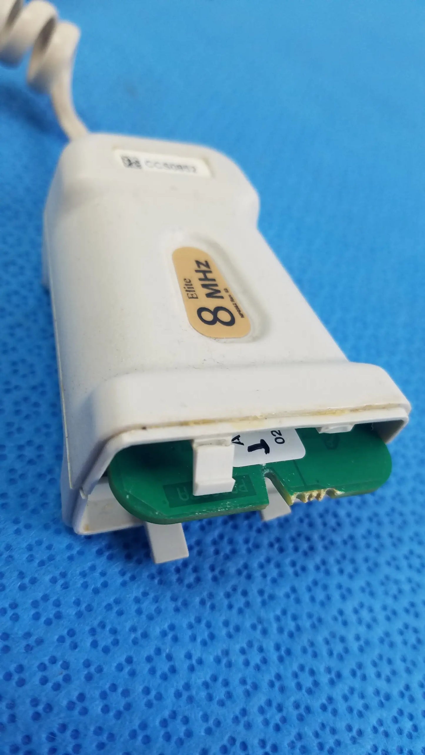 White plastic medical equipment lot of 3 natus neurology elite 200r handheld dopplers with 8 mhz label and circuit board