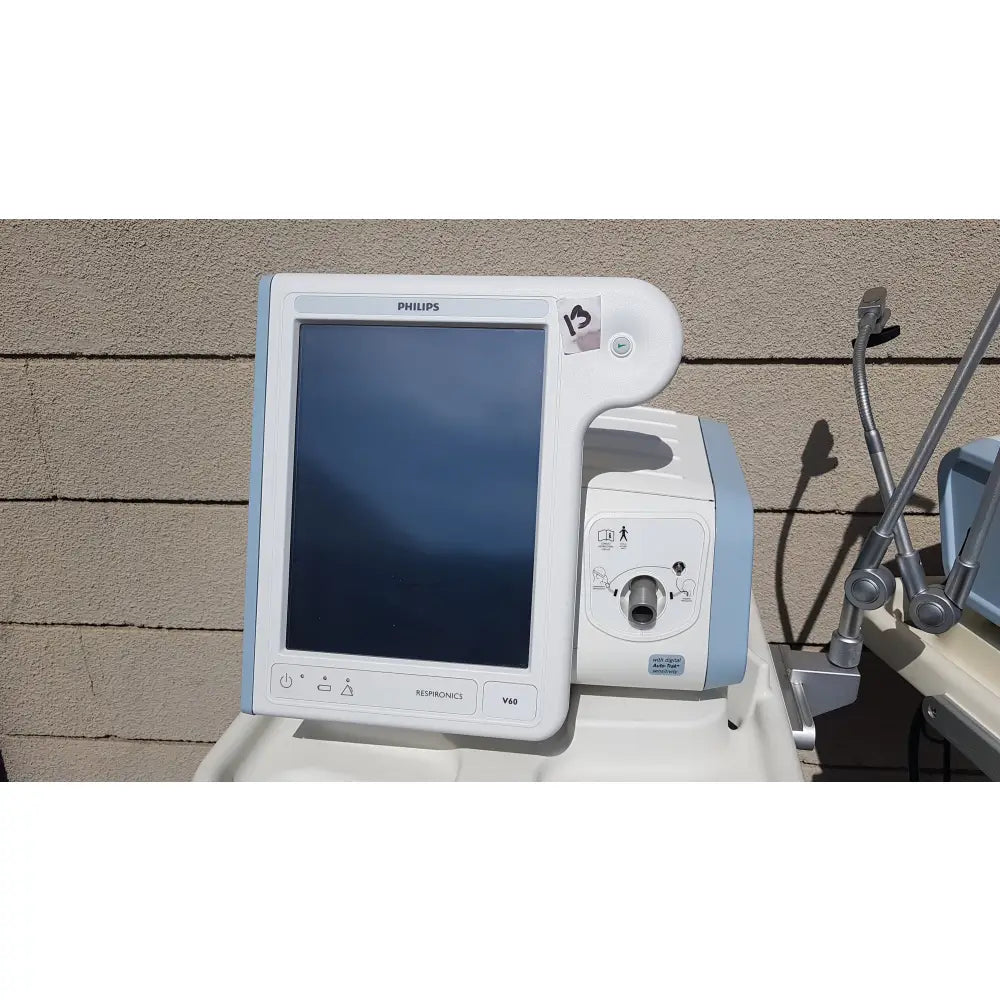 Lot of 3 Philips Respironics V60 Hospital BiPAP Ventilators With Rolling Stands - Hospital BiPAP Ventilator