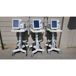 مجموعة من 3 أجهزة تهوية Philips Respironics V60 Hospital BiPAP مع حوامل متحركة