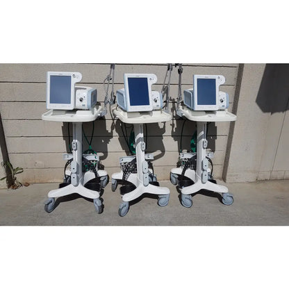 Lot of 3 Philips Respironics V60 Hospital BiPAP Ventilators With Rolling Stands - Hospital BiPAP Ventilator