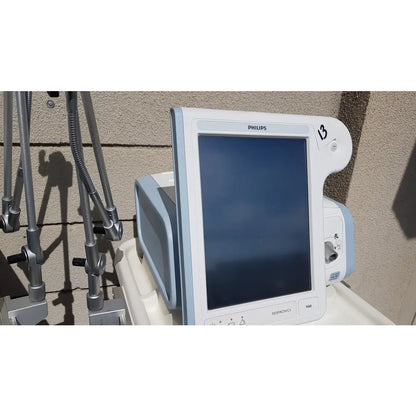 Lot of 3 Philips Respironics V60 Hospital BiPAP Ventilators With Rolling Stands - Hospital BiPAP Ventilator