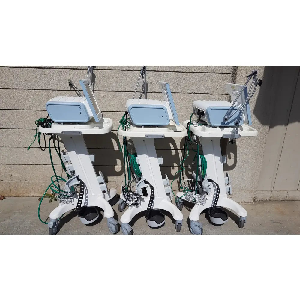 Lot of 3 Philips Respironics V60 Hospital BiPAP Ventilators With Rolling Stands - Hospital BiPAP Ventilator