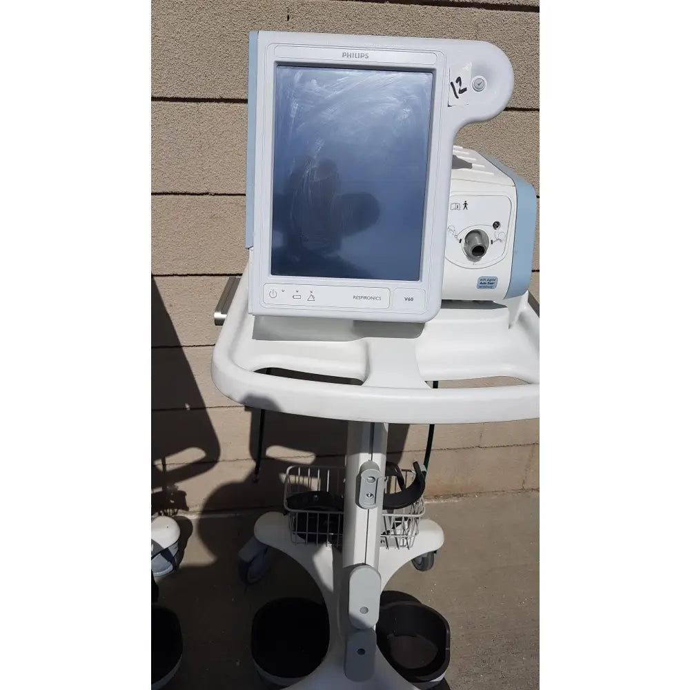 Lot of 3 Philips Respironics V60 Ventilators With Rolling Stands - Ventilator