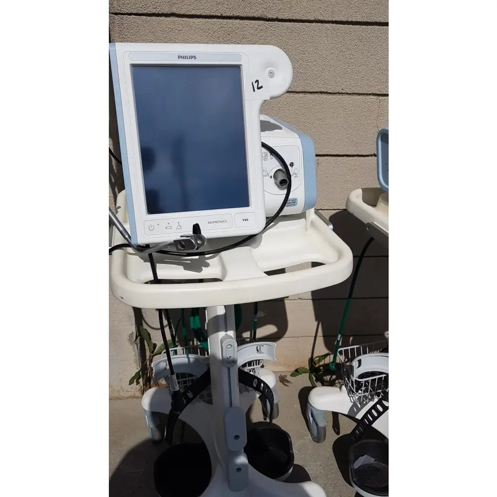 Lot of 3 Philips Respironics V60 Ventilators With Rolling Stands - Ventilator