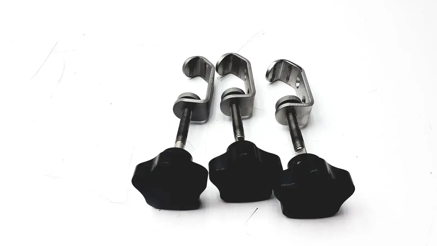Unbranded Lot of 3 Stainless Steel Fixture I-beam Clamp Tube Slot Pipe Clamp Mounting Clamp, second-hand product photo 3