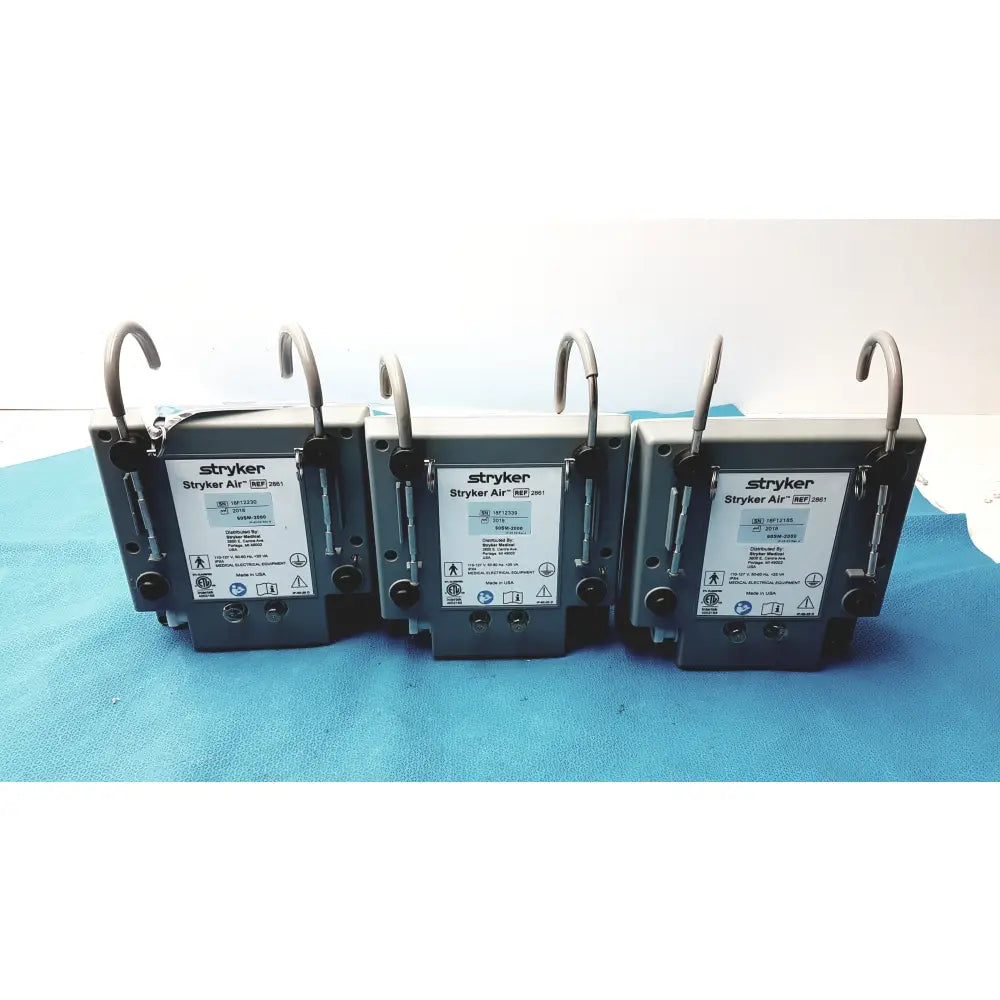 Lot of 3 Stryker 2861 Low Air Loss Pump IsoGel SPR Plus Mattress System With Air Hoses - Low Air Loss Therapy Mattress