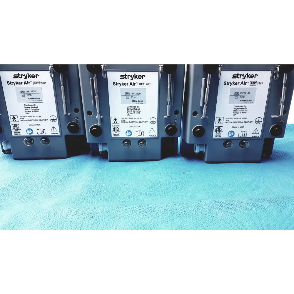 Lot of 3 Stryker 2861 Low Air Loss Pump IsoGel SPR Plus Mattress System With Air Hoses - Low Air Loss Therapy Mattress
