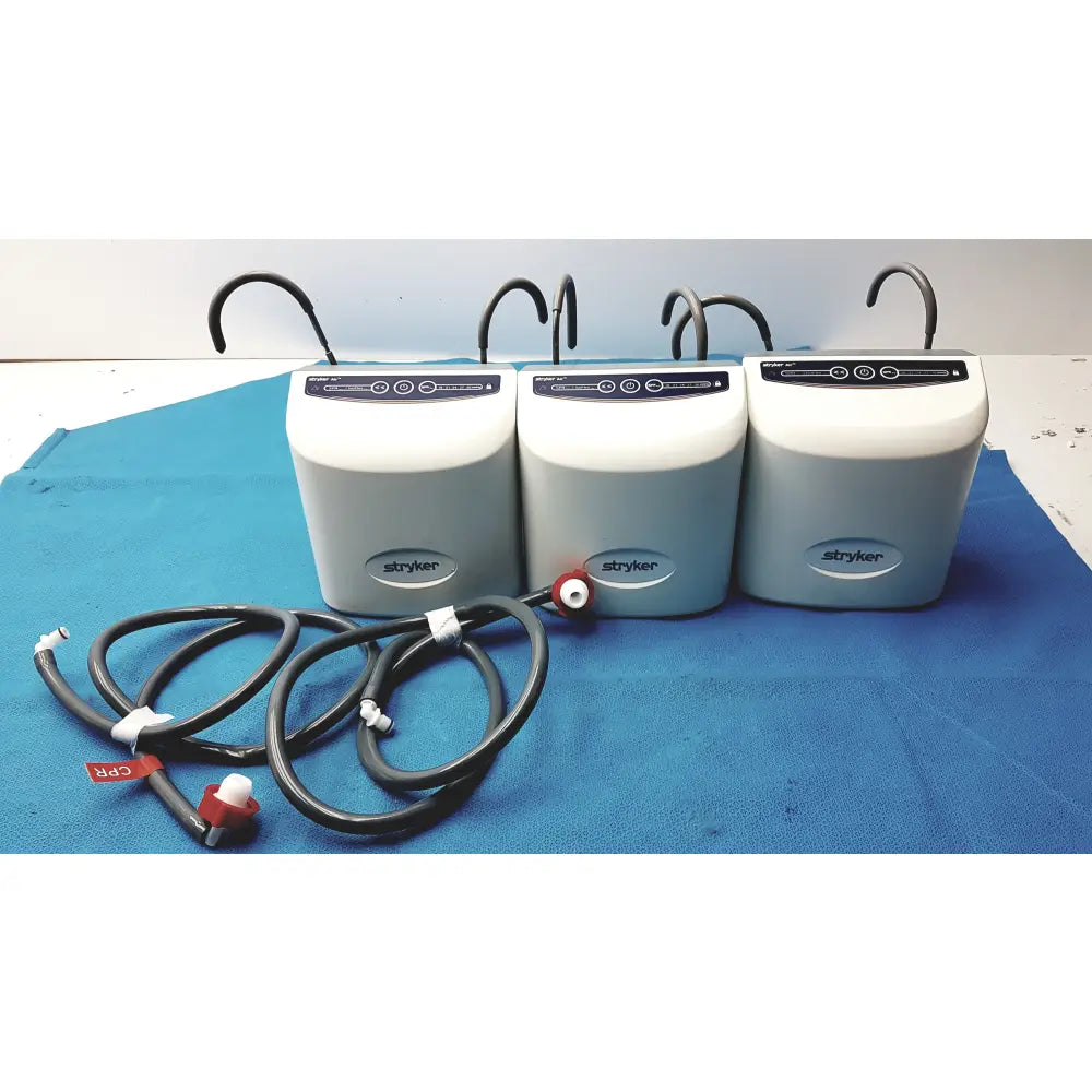 Lot of 3 Stryker 2861 Low Air Loss Pump IsoGel SPR Plus Mattress System With Air Hoses - Low Air Loss Therapy Mattress