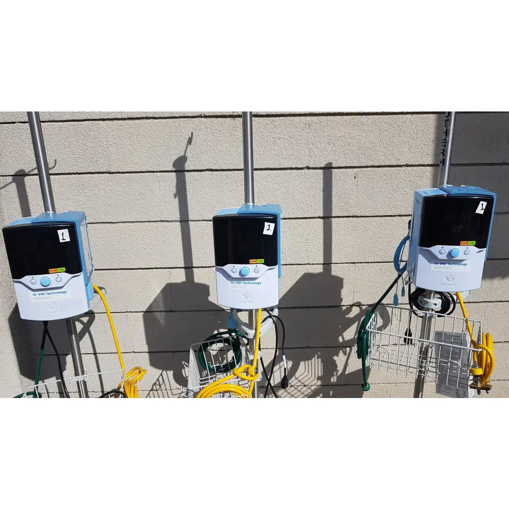 Lot of 3 Vapotherm Precision Flow Plus Hi-VNI Respiratory Units With Rolling Stands - Respiratory Unit