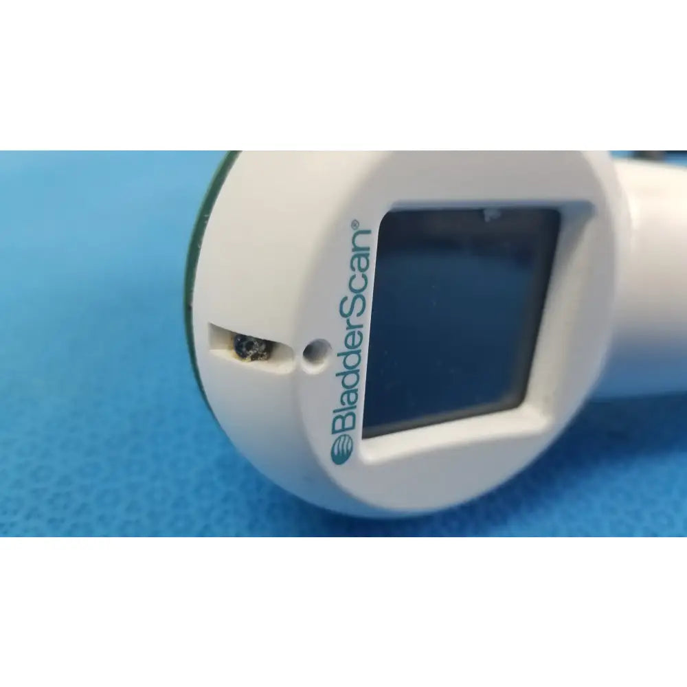 White verathon bladderscan ultrasound device with rectangular screen and teal branding for reuse medical equipment use