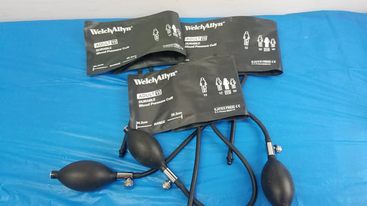 Welch Allyn Lot of - 3 Welch Allyn Flexiport Reusable Blood Pressure Cuffs Adult 11 FlexiPort Reusable Adult Blood Pressure Cuff, second-hand product photo 1