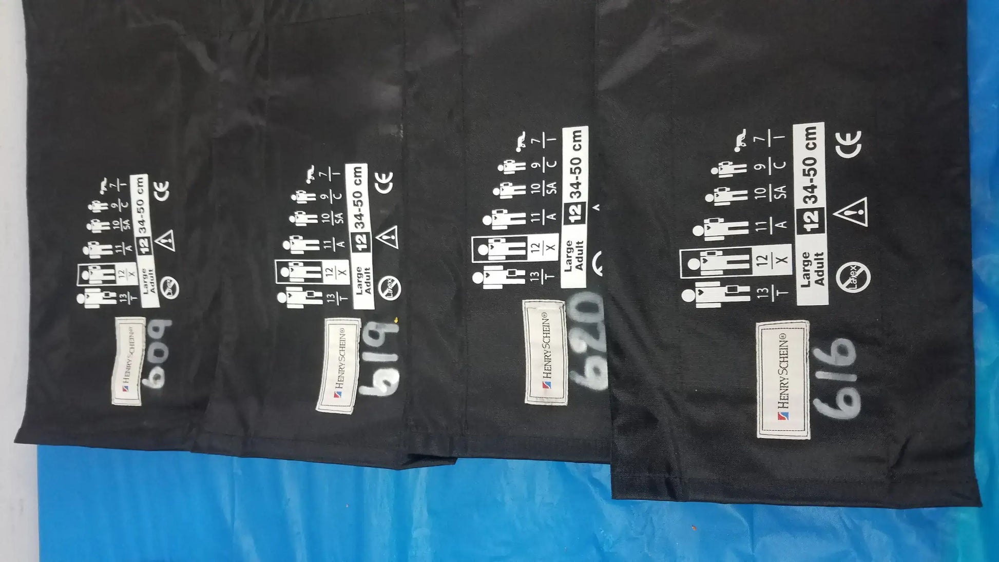Henry Schein Lot of - 4 Henry Schein Blood Pressure Cuffs Large Adult 12 Blood Pressure Cuff, second-hand product photo 3