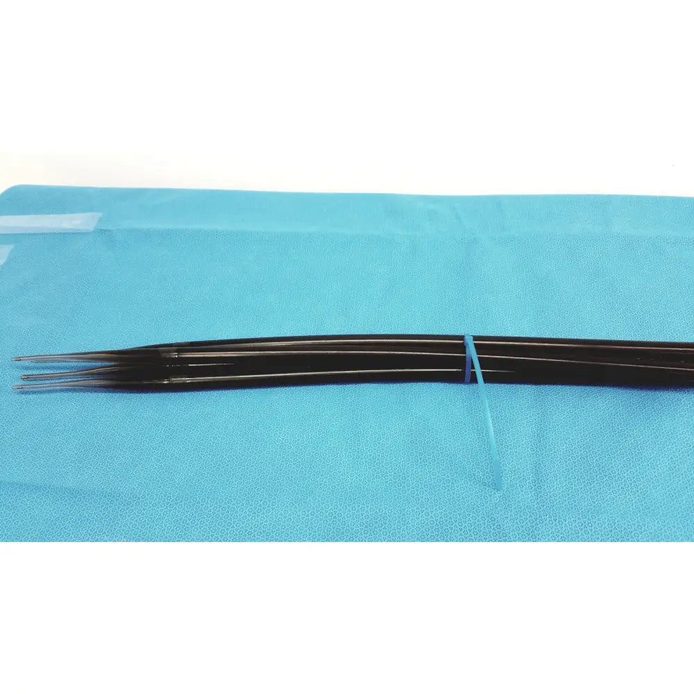 Lot of 4 black slender savary gilliard dilator cook surgical forceps with metallic tips tied by a blue band endoscope 18mm