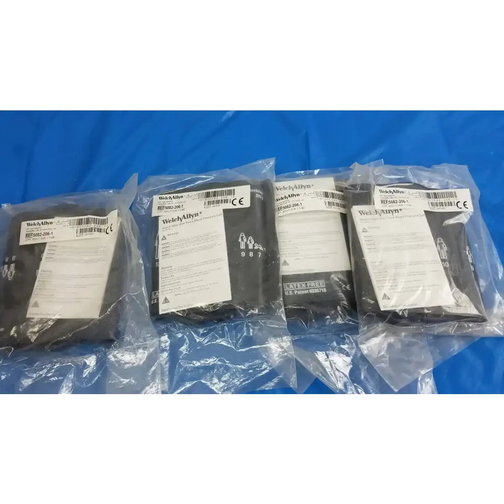 Welch Allyn Lot of - 4 Welch Allyn Adult 11 Blood Pressure Cuffs Ref 5082-206-1 Blood Pressure Cuff, second-hand product photo 1