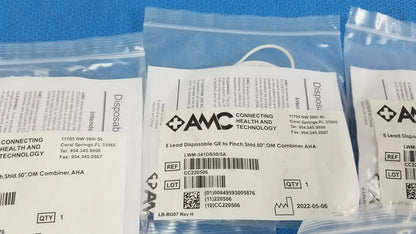 AMC Lot of - 5 AMC 5-Lead Disposable ECG Cable GE Multi-Link to Pinch Shielded 50 5-Lead Disposable ECG Cable, second-hand product photo 9