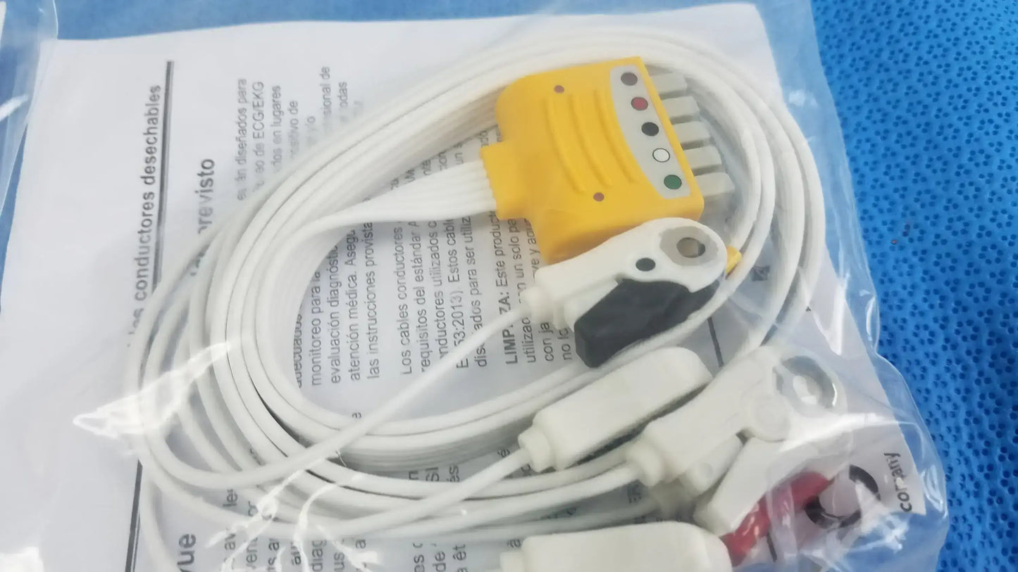 AMC Lot of - 5 AMC 5-Lead Disposable ECG Cable GE Multi-Link to Pinch Shielded 50 5-Lead Disposable ECG Cable, second-hand product photo 11
